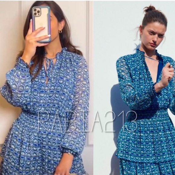 PRINTED MINI DRESS - Picture 1 of 9